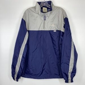 Adidas Blue Gray 1/4 Zip Windbreaker Jacket Size Medium